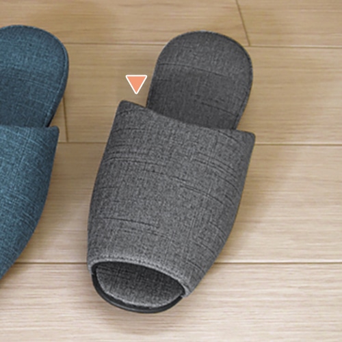 富士工業 生地調ビニールスリッパ AUANTIE 前開き チャコール FB-007-CH 1個(ご注文単位12個)【直送品】