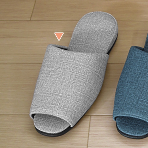 富士工業 生地調ビニールスリッパ AUANTIE 前開き グレー FB-007-GY 1個(ご注文単位12個)【直送品】