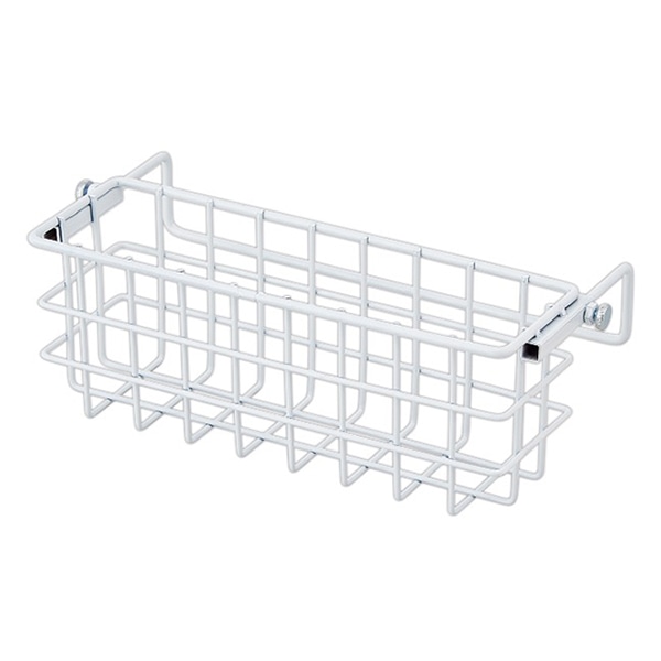 アルファ 引っ掛け調整ワイヤーバスケット W270mm ホワイト KD8-0058W 1台（ご注文単位1台）【直送品】