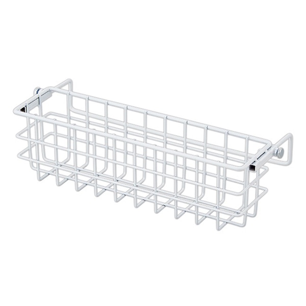 アルファ 引っ掛け調整ワイヤーバスケット W340mm ホワイト KD8-0059W 1台（ご注文単位1台）【直送品】