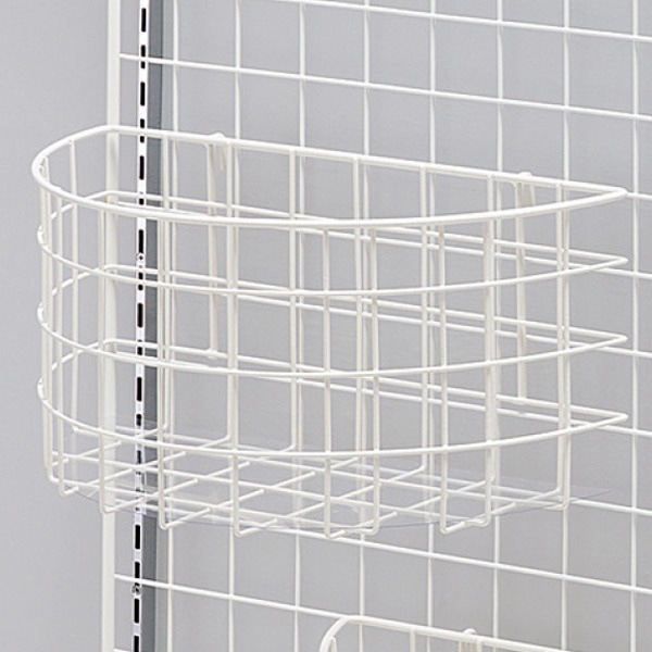 アルファ ネット用半円カゴ シート付 W400 ホワイト KD8-0060W 1台（ご注文単位1台）【直送品】