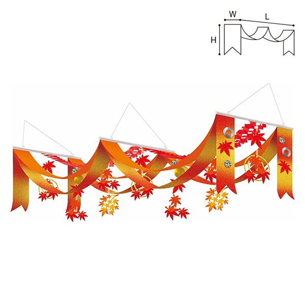 アルファ 水面もみじ プリーツ2連ペナント TA4-0179 1個（ご注文単位1個）【直送品】