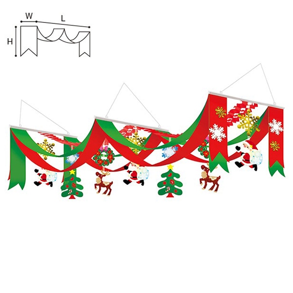 アルファ クリスマスナイト プリーツ2連ペナント TA5-0339 1個（ご注文単位1個）【直送品】