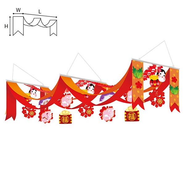 アルファ 節分 プリーツ2連ペナント TA7-0197 1個（ご注文単位1個）【直送品】