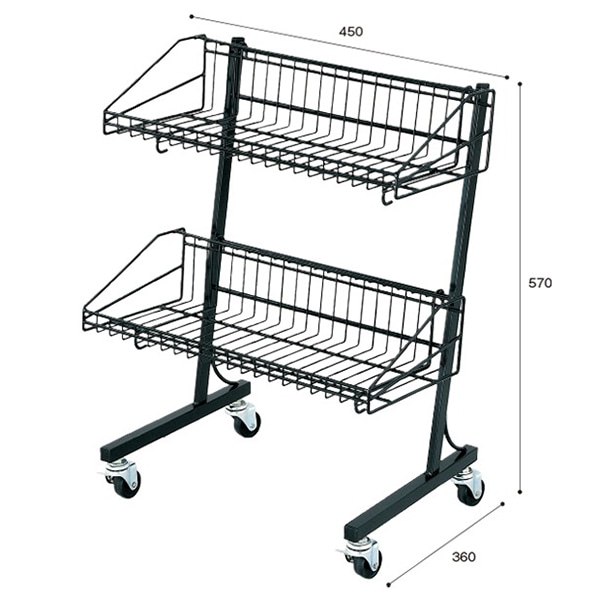 アルファ 商品陳列什器 MDワゴン ブラック OK-AR00009 1台（ご注文単位1台）【直送品】