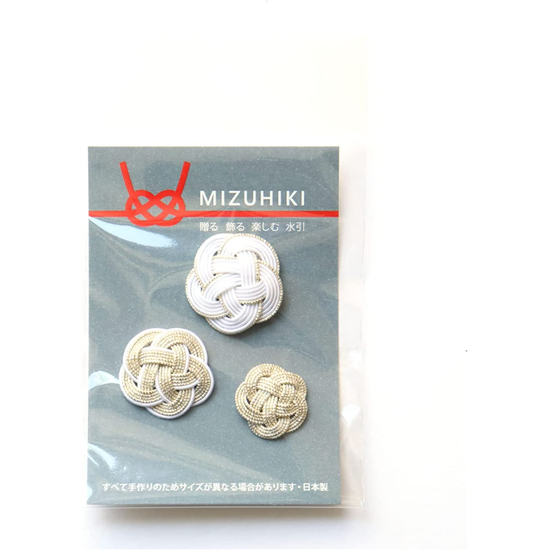 Piece MIZUHIKI 水引 梅結び アソートセット 白金 PHC-099-8 1袋(ご注文単位1袋)【直送品】