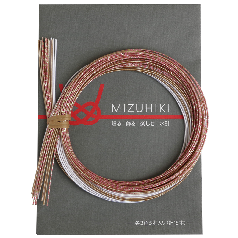 piece MIZUHIKI 水引アソートセット リーフレット付 3色各5本入 なごみ PHC-100-4 1袋(ご注文単位1袋)【直送品】