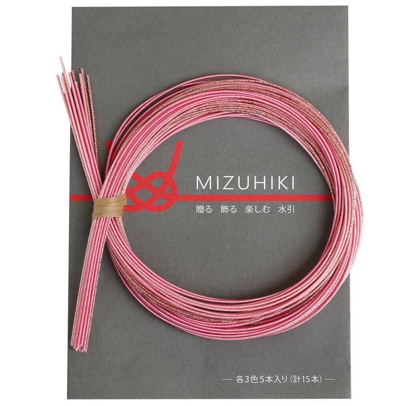 piece MIZUHIKI 水引アソートセット リーフレット付 3色各5本入 桜 PHC-100-5 1袋(ご注文単位1袋)【直送品】