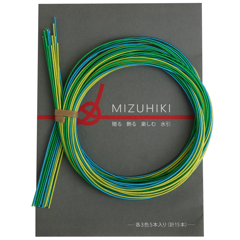 piece MIZUHIKI 水引アソートセット リーフレット付 3色各5本入 日和 PHC-100-9 1袋(ご注文単位1袋)【直送品】
