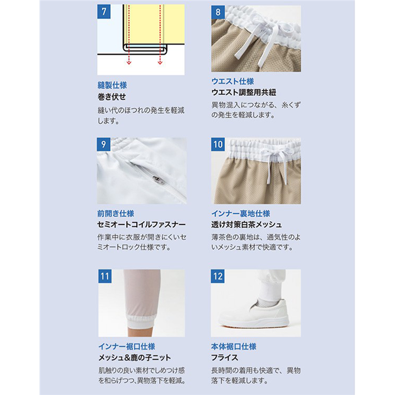 サーヴォ 男女兼用 ホッピングパンツ ファスナー付き S ホワイト VP-696-A9 1枚（ご注文単位1枚）【直送品】
