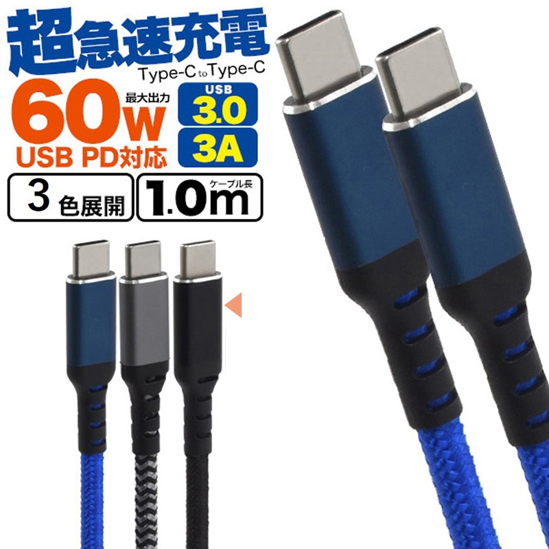 プラタ Type-C to Cケーブル ブラック ctoc-100 1個(ご注文単位1個)【直送品】