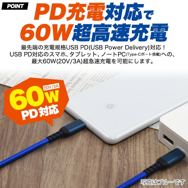 プラタ Type-C to Cケーブル グレー ctoc-100 1個(ご注文単位1個)【直送品】