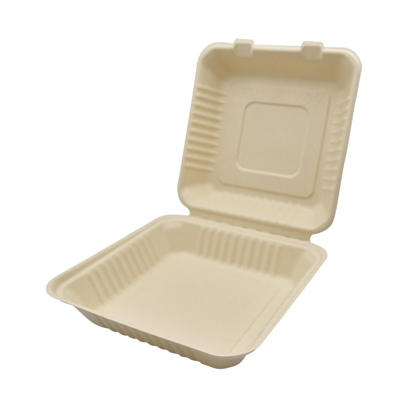 弁当容器　BB竹バガスランチボックス 230-230  50枚/袋（ご注文単位4袋）【直送品】