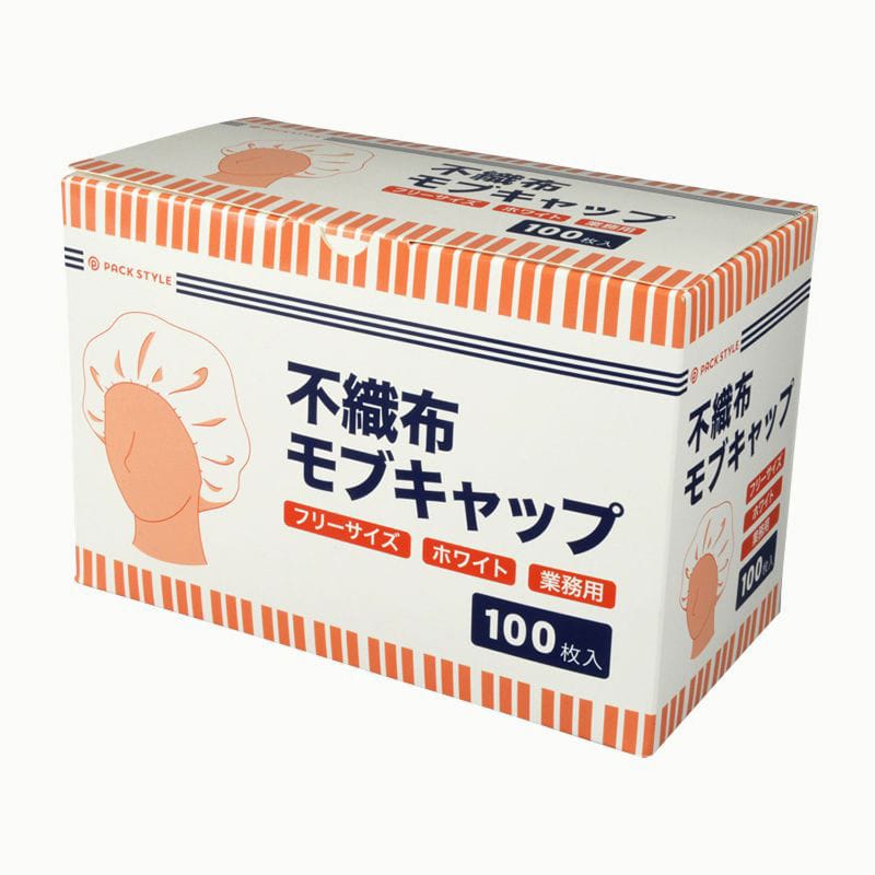 パックスタイル 新不織布モブキャップ 白 00709816 100枚/箱(ご注文単位20箱)【直送品】