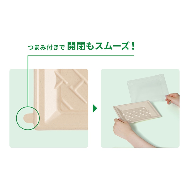 寿司容器 WB麦バガス ラミ 本体 N-10 50枚/袋(ご注文単位8袋)【直送品】