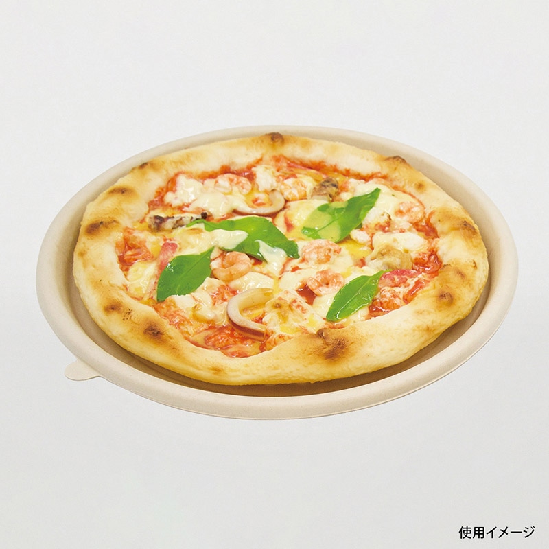 軽食容器　WB麦バガスピザ　トレー 10インチ  50枚/袋（ご注文単位6袋）【直送品】