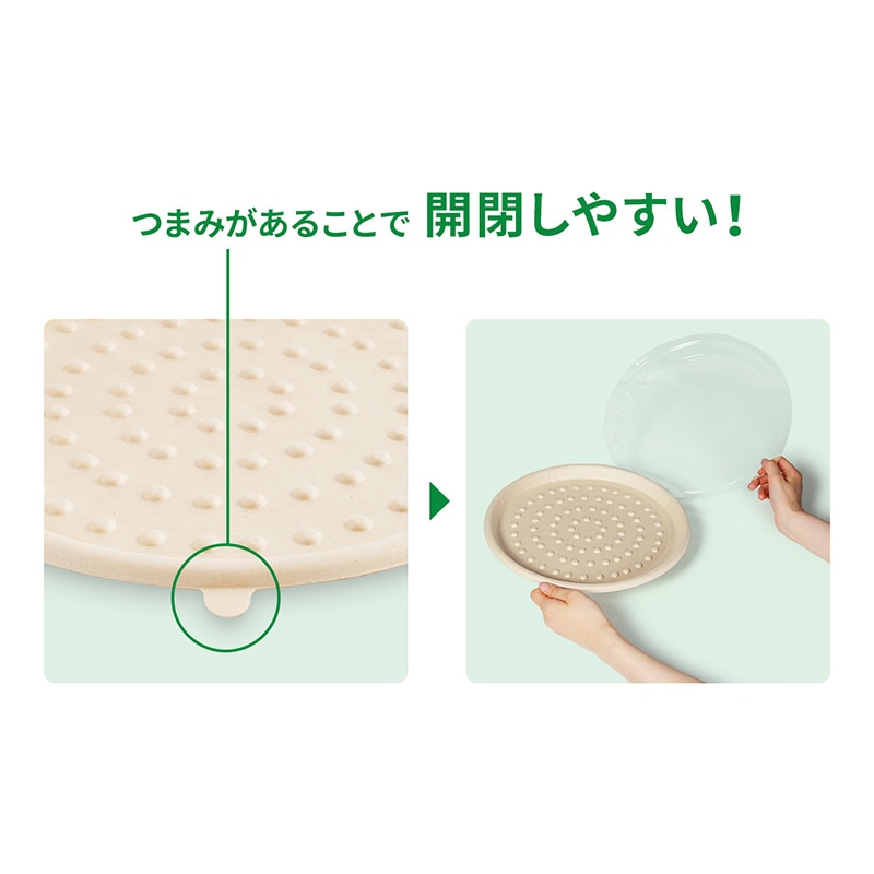 軽食容器 WB麦バガスピザ トレー 10インチハーフ 50枚/袋(ご注文単位9袋)【直送品】