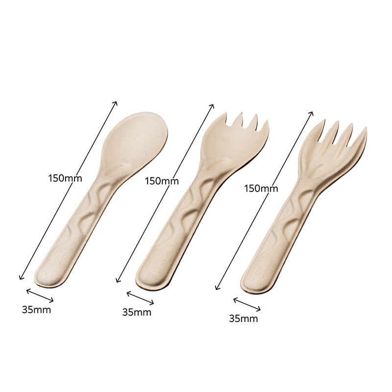 BB竹バガスカトラリー スプーン 単袋入 100本/袋(ご注文単位10袋)【直送品】