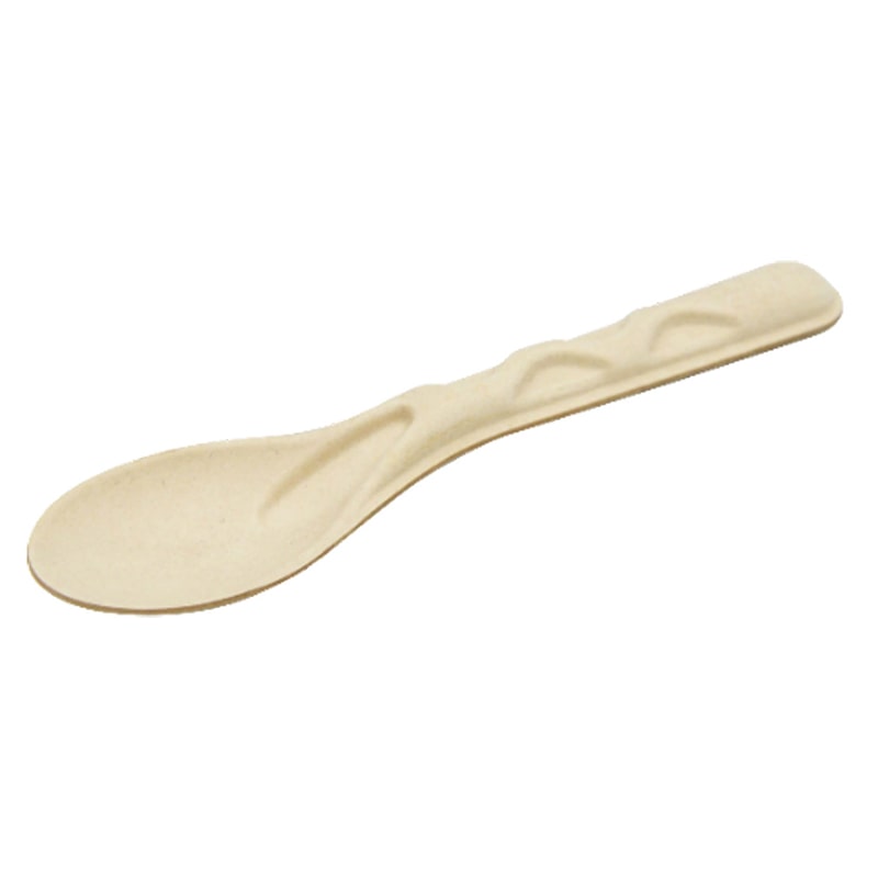 BB竹バガスカトラリー　スプーン 5本入  1袋（ご注文単位200袋）【直送品】