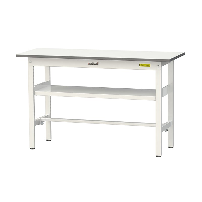 山金工業 ワークテーブル150　固定式　H740mm 中間棚付／基本形 1200×450 1台（ご注文単位1台）【直送品】