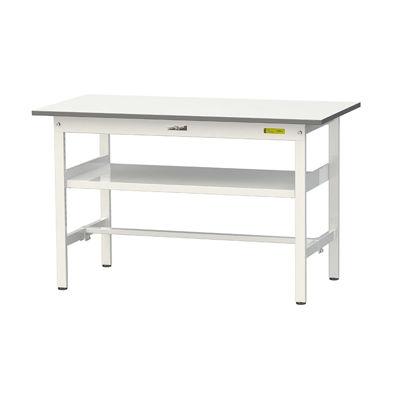 山金工業 ワークテーブル150 固定式 H740mm 中間棚付/基本形 1200×600 1台(ご注文単位1台)【直送品】