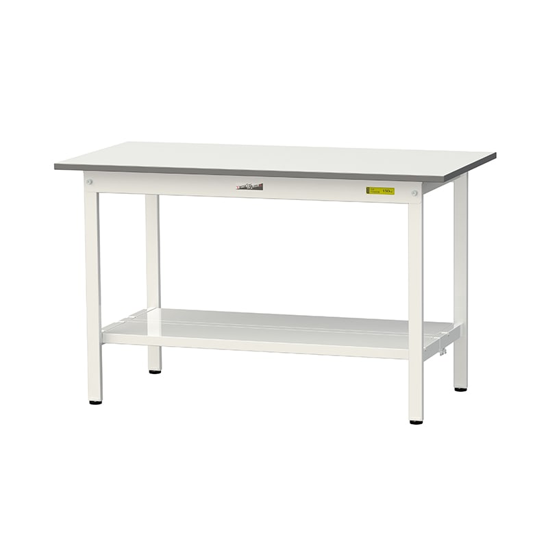 山金工業 ワークテーブル150 固定式 H740mm 全面棚板付 1200×600 1台(ご注文単位1台)【直送品】