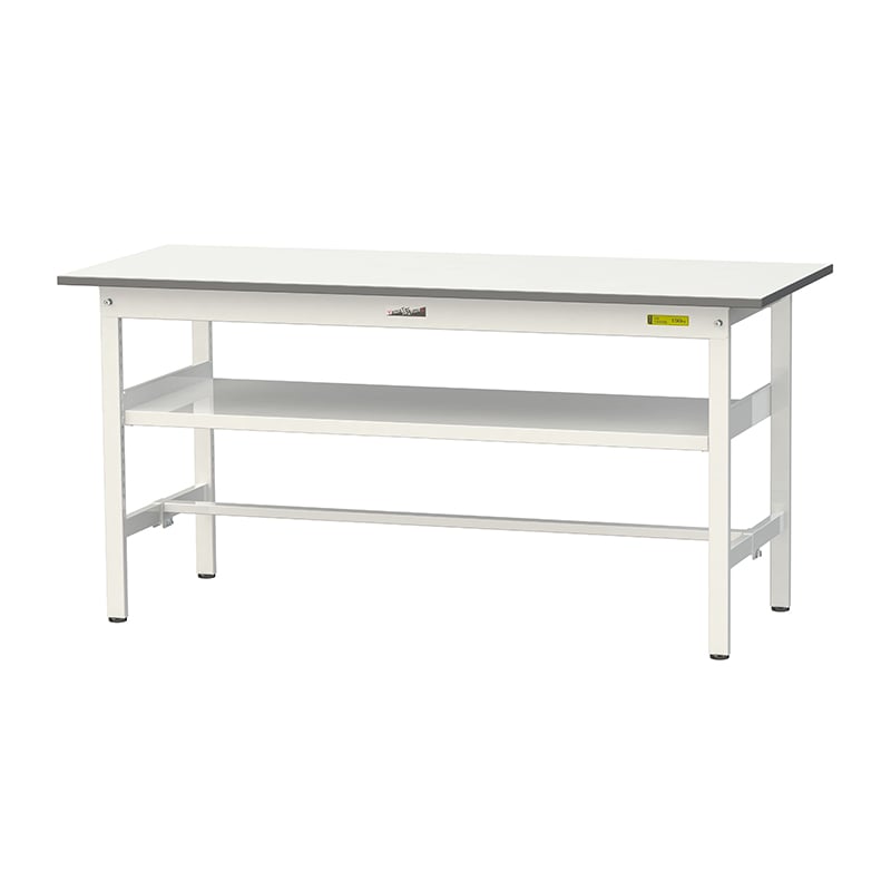 山金工業 ワークテーブル150　固定式　H740mm 中間棚付／基本形 1500×600 1台（ご注文単位1台）【直送品】