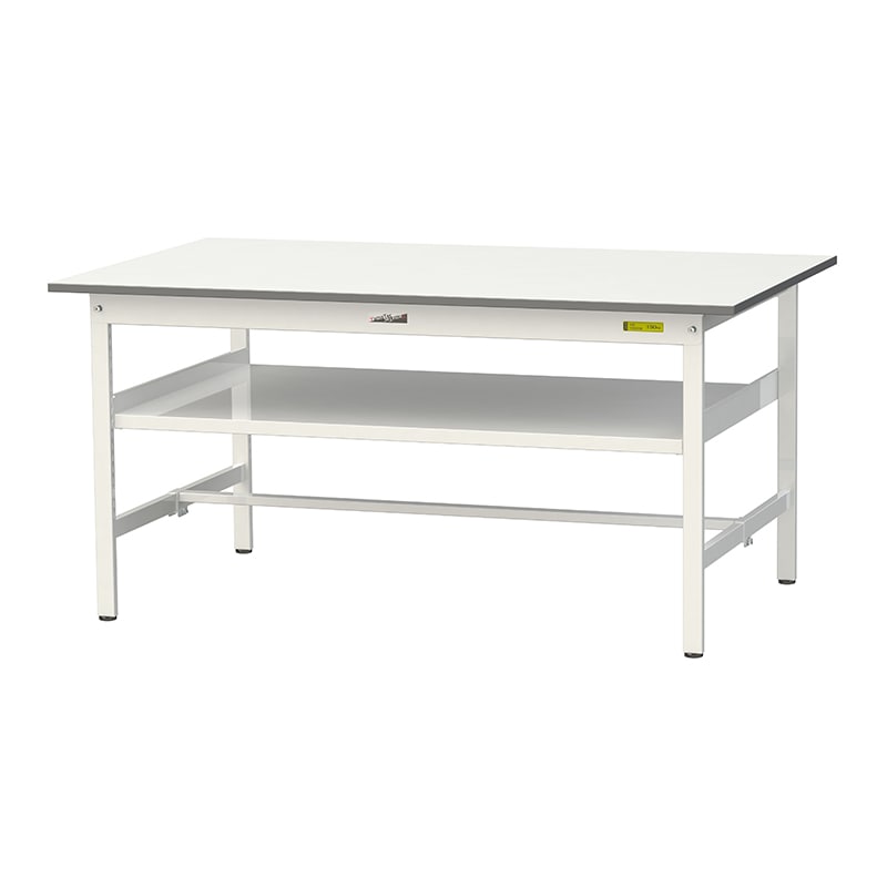 山金工業 ワークテーブル150　固定式　H740mm 中間棚付／基本形 1500×900 1台（ご注文単位1台）【直送品】