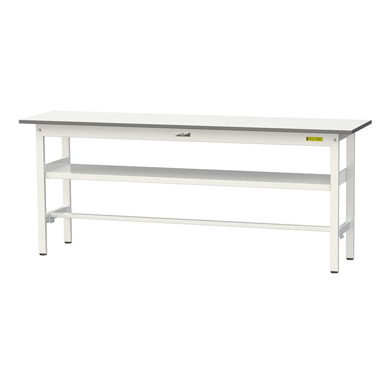 山金工業 ワークテーブル150　固定式　H740mm 中間棚付／基本形 1800×450 1台（ご注文単位1台）【直送品】