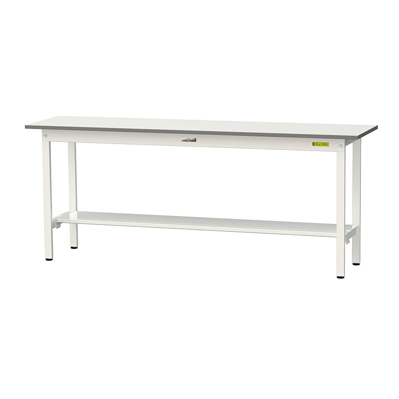 山金工業 ワークテーブル150　固定式　H740mm 半面棚板付 1800×450 1台（ご注文単位1台）【直送品】