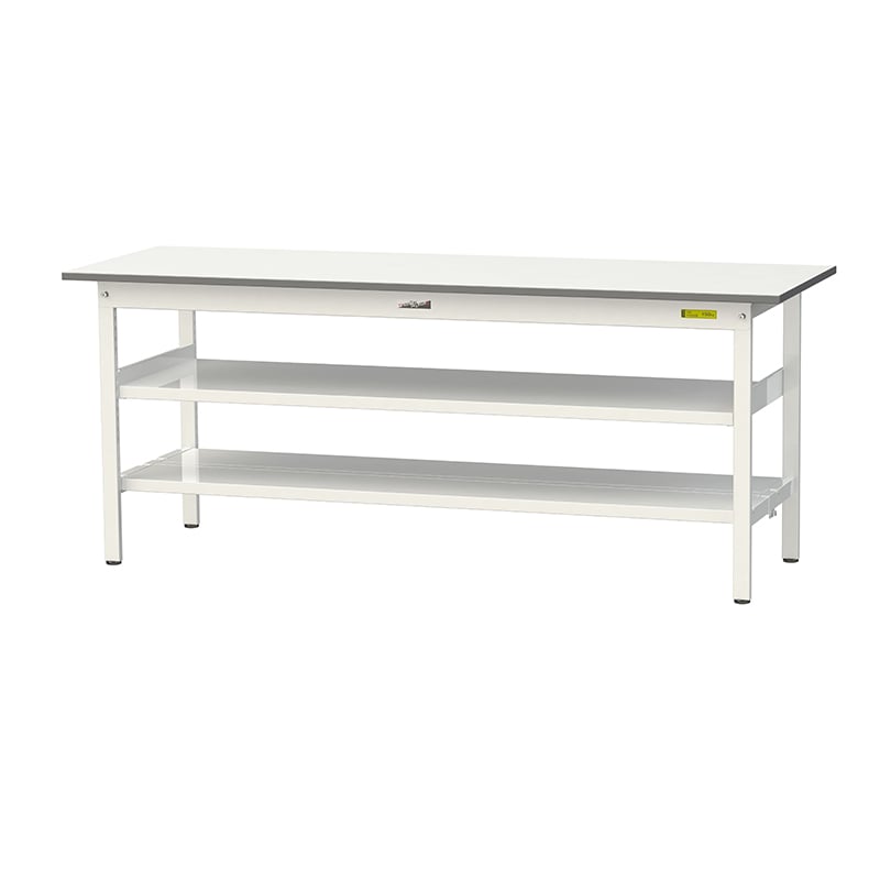 山金工業 ワークテーブル150　固定式　H740mm 中間棚付／全面棚板付 1800×600 1台（ご注文単位1台）【直送品】