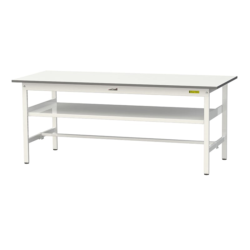 山金工業 ワークテーブル150　固定式　H740mm 中間棚付／基本形 1800×750 1台（ご注文単位1台）【直送品】