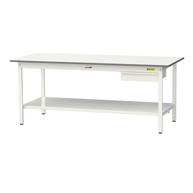 山金工業 ワークテーブル150　固定式　H740mm キャビネット付／全面棚板付 1800×750 1台（ご注文単位1台）【直送品】