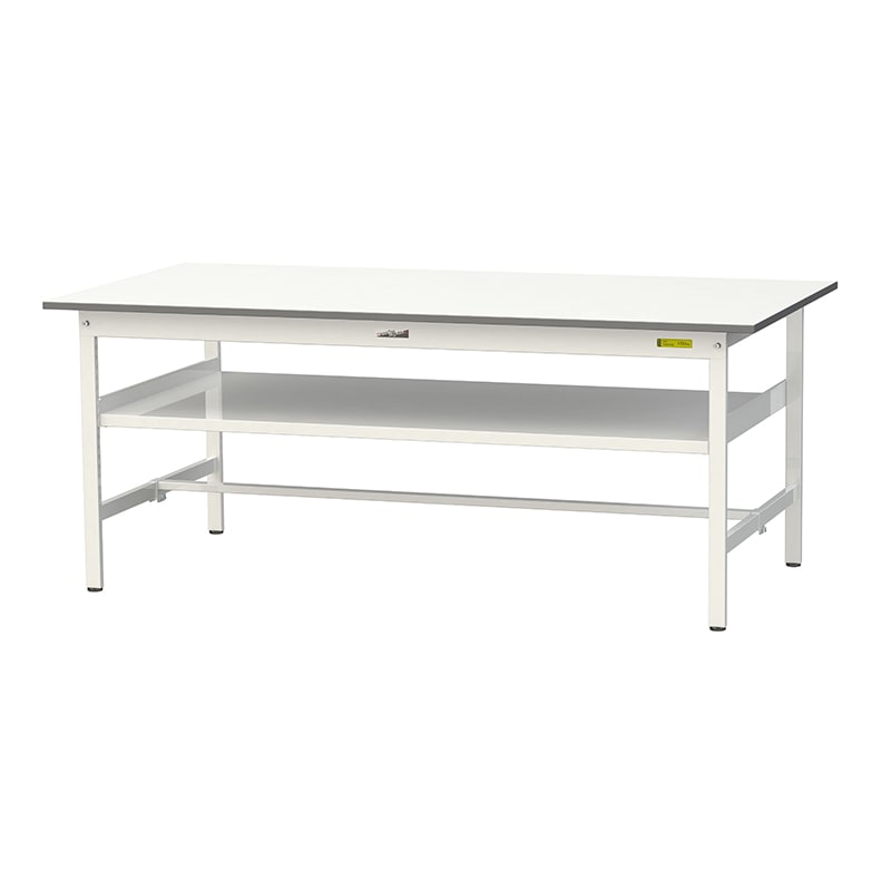 山金工業 ワークテーブル150　固定式　H740mm 中間棚付／基本形 1800×900 1台（ご注文単位1台）【直送品】