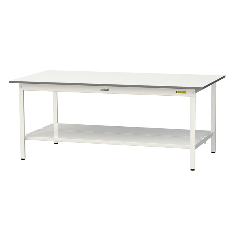 山金工業 ワークテーブル150　固定式　H740mm 全面棚板付 1800×900 1台（ご注文単位1台）【直送品】