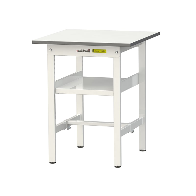 山金工業 ワークテーブル150　固定式　H740mm 中間棚付／基本形 600×600 1台（ご注文単位1台）【直送品】