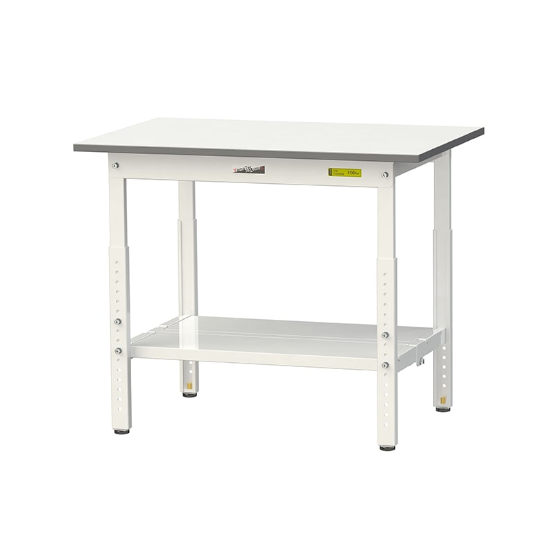山金工業 ワークテーブル150　高さ調整タイプ H600～900mm　全面棚板付 900×600 1台（ご注文単位1台）【直送品】
