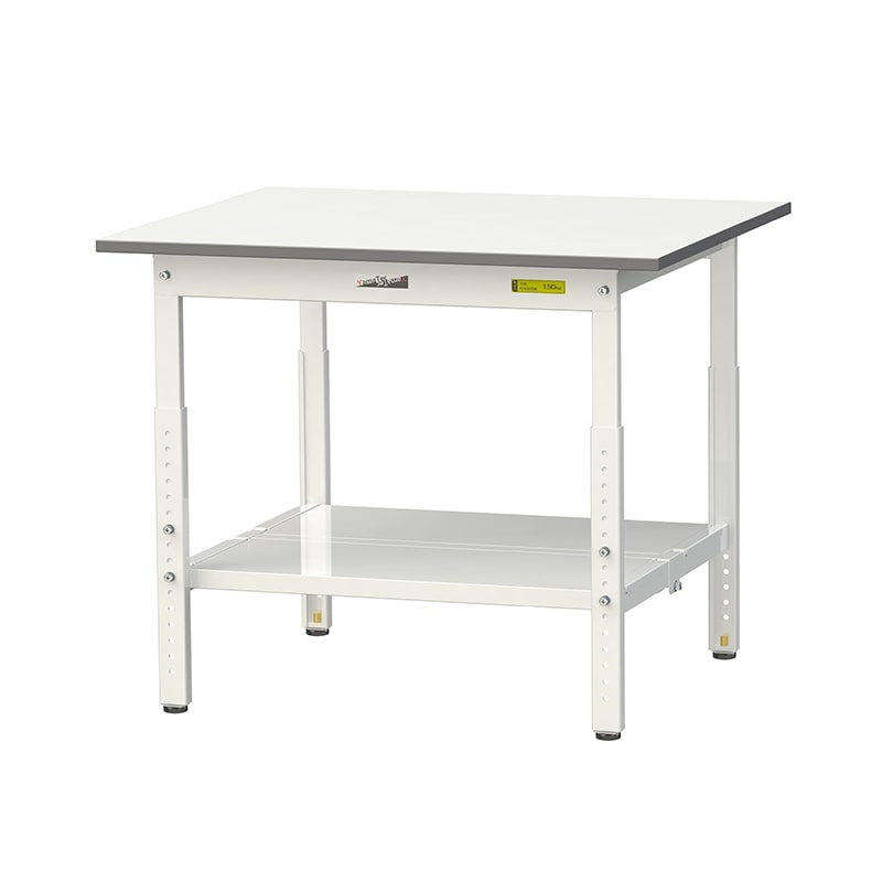 山金工業 ワークテーブル150　高さ調整タイプ H600～900mm　全面棚板付 900×750 1台（ご注文単位1台）【直送品】