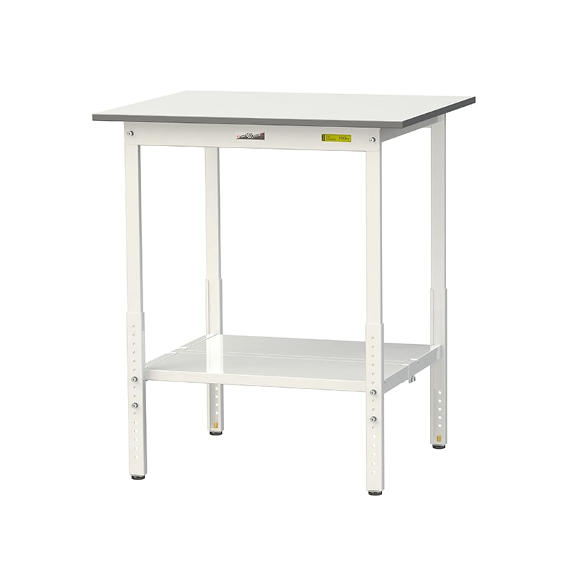 山金工業 ワークテーブル150　高さ調整タイプ H900～1200mm　全面棚板付 900×750 1台（ご注文単位1台）【直送品】
