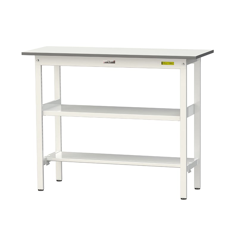 山金工業 ワークテーブル150　固定式　H950mm 中間棚付／半面棚板付 1200×450 1台（ご注文単位1台）【直送品】