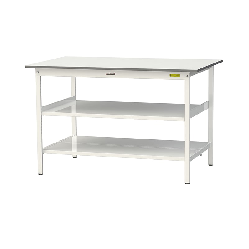 山金工業 ワークテーブル150　固定式　H950mm 中間棚付／全面棚板付 1500×900 1台（ご注文単位1台）【直送品】