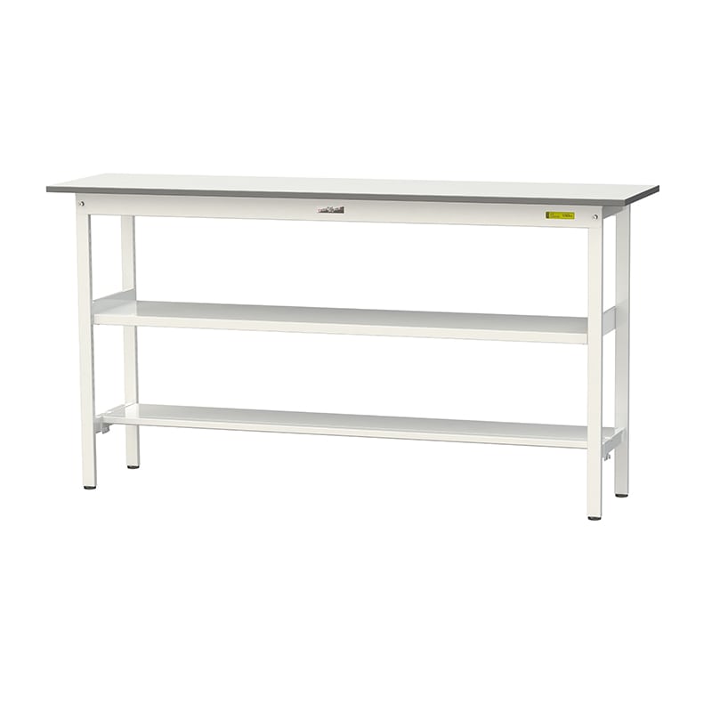 山金工業 ワークテーブル150　固定式　H950mm 中間棚付／半面棚板付 1800×450 1台（ご注文単位1台）【直送品】