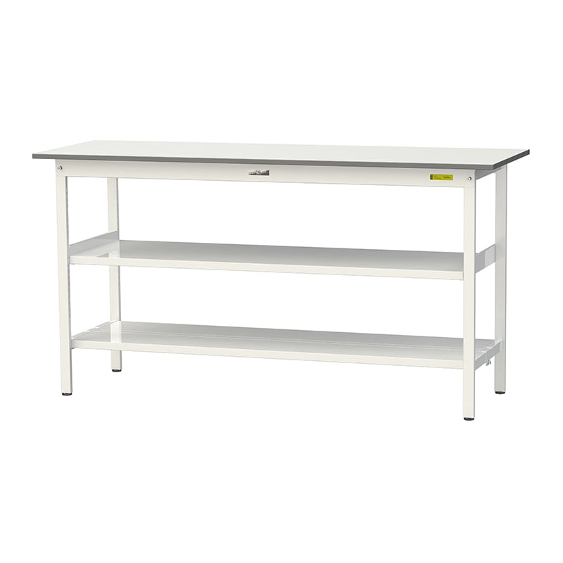 山金工業 ワークテーブル150　固定式　H950mm 中間棚付／全面棚板付 1800×600 1台（ご注文単位1台）【直送品】