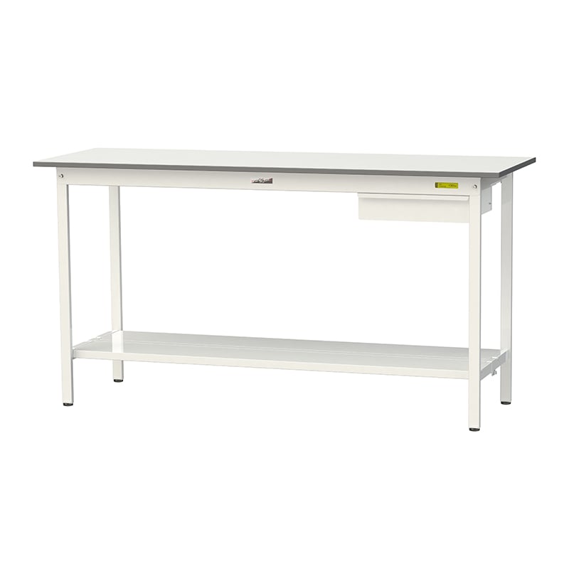 山金工業 ワークテーブル150　固定式　H950mm キャビネット付／全面棚板付 1800×600 1台（ご注文単位1台）【直送品】