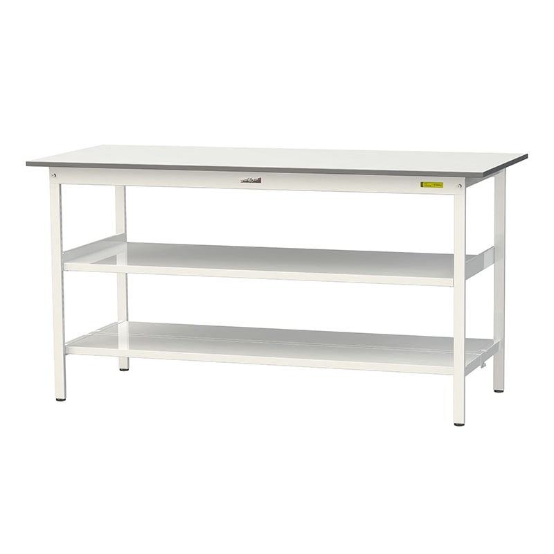 山金工業 ワークテーブル150　固定式　H950mm 中間棚付／全面棚板付 1800×750 1台（ご注文単位1台）【直送品】