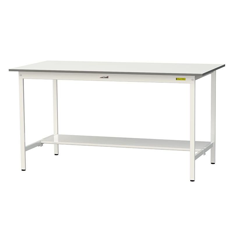 山金工業 ワークテーブル150　固定式　H950mm 半面棚板付 1800×900 1台（ご注文単位1台）【直送品】