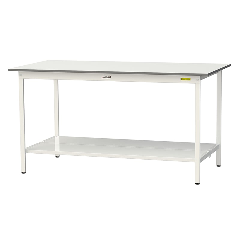 山金工業 ワークテーブル150　固定式　H950mm 全面棚板付 1800×900 1台（ご注文単位1台）【直送品】