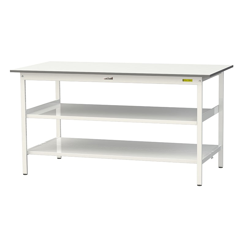 山金工業 ワークテーブル150　固定式　H950mm 中間棚付／全面棚板付 1800×900 1台（ご注文単位1台）【直送品】