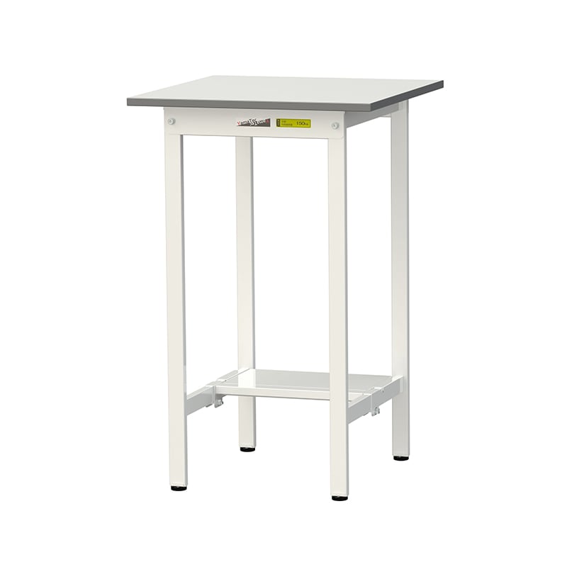 山金工業 ワークテーブル150　固定式　H950mm 半面棚板付 600×600 1台（ご注文単位1台）【直送品】