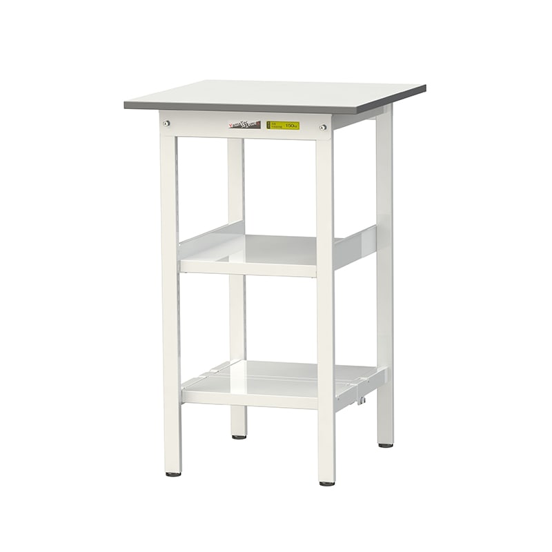 山金工業 ワークテーブル150　固定式　H950mm 中間棚付／全面棚板付 600×600 1台（ご注文単位1台）【直送品】